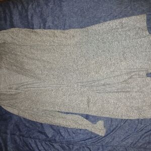 White House Black Market Gray Long Knit Cardigan